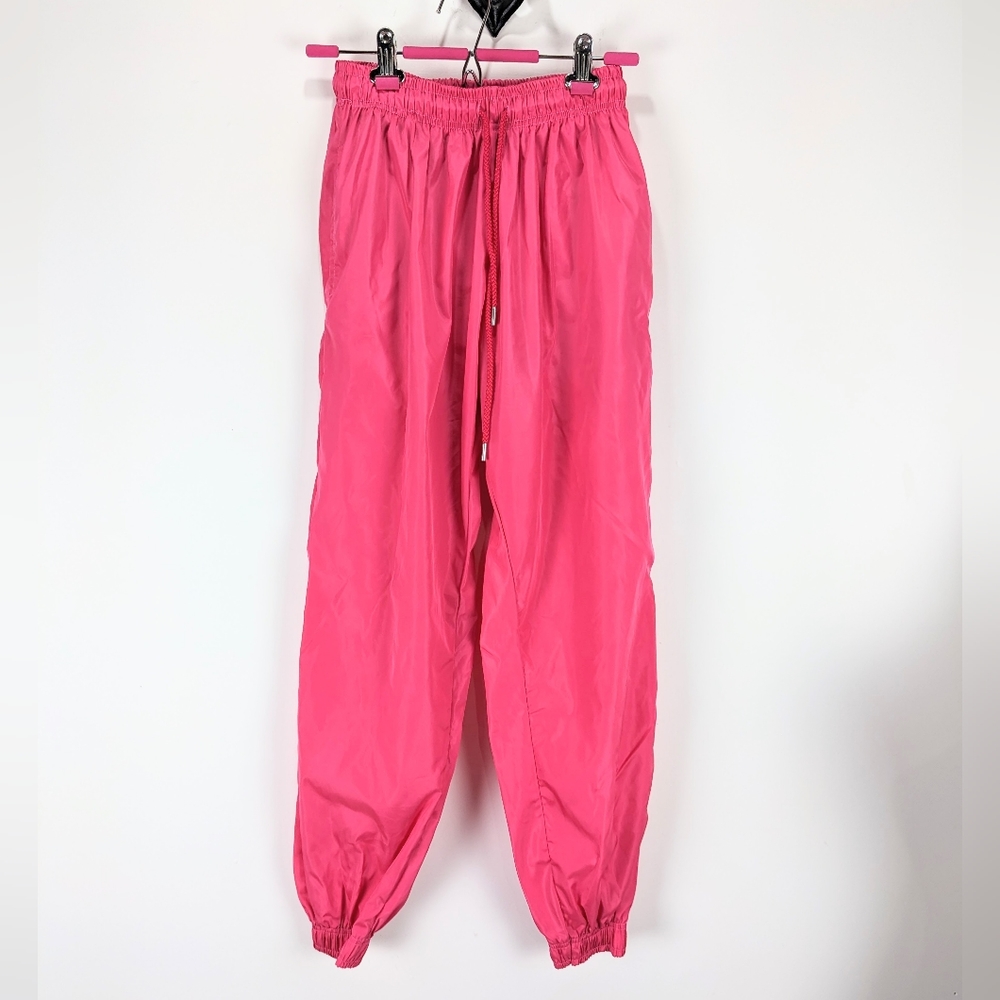 PrettyLittleThing Barbie Pink Splash Pants Size 4 - Picture 1 of 7